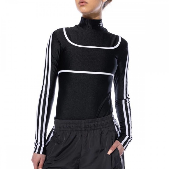 Adidas long Sleeve Bolero Top with White piping & Square Neckline - Picture 2 of 5